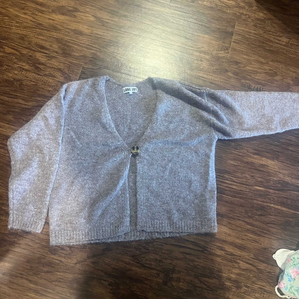 Women's Gray Cardigan Sweater